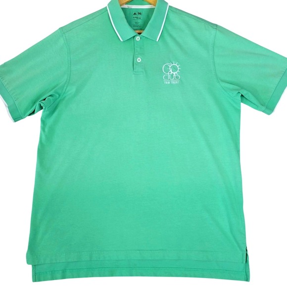 adidas Other - Adidas ClimaLite Mens Size L Golf Polo Shirt Green Cotton F&M Trust Logo